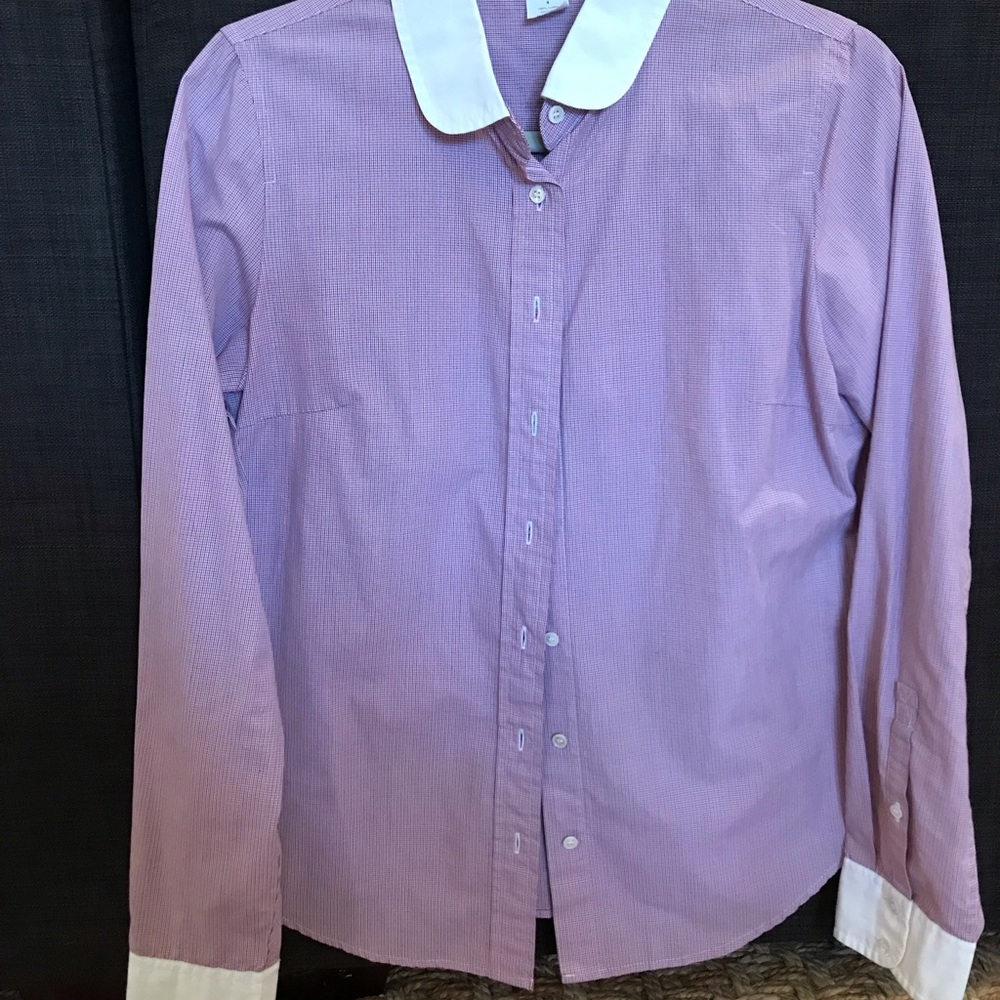 Pink and blue plaid Oxford from J. Crew.
